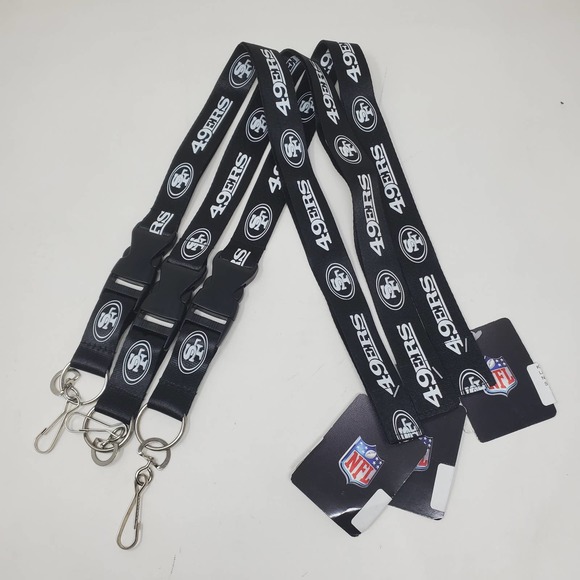 Stocking Stuffer Special 3 lanyards for $14 - San Francisco 49ers Black White - Picture 2 of 3